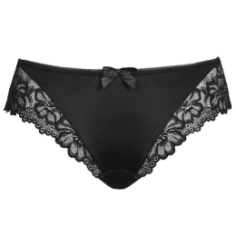 Elegant Black Lace Womens Panties Comfortable Cotton Gusset