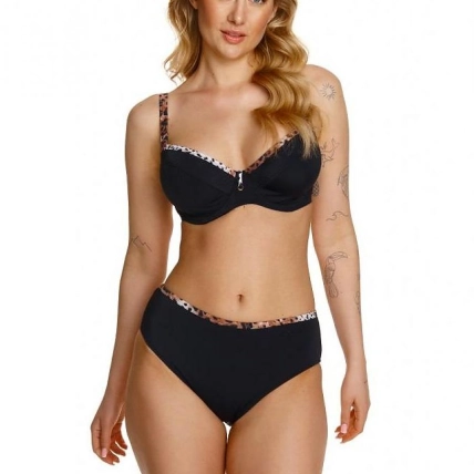 Plus-Size Leopard Print Bikini Bra with Padded Support